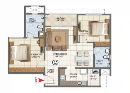 Godrej Devanahalli 2 BHK Apartment Floor plan