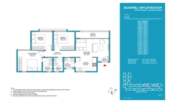 Godrej Splendor 3 BHK floor plan