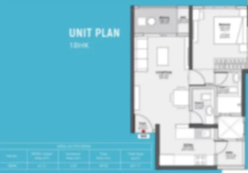 Godrej Devanahalli 1 BHK apartment Floor Plan by Godrej Properties located at Shettigere Road, Devanahalli, North Bangalore Karnataka