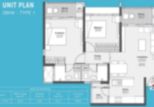 Godrej Devanahalli 2 BHK apartment Floor Plan Plan by Godrej Properties located at Shettigere Road, Devanahalli, North Bangalore Karnataka