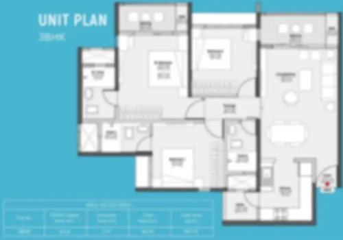 Godrej Devanahalli apartment 3 BHK Floor Plan Plan by Godrej Properties located at Shettigere Road, Devanahalli, North Bangalore Karnataka